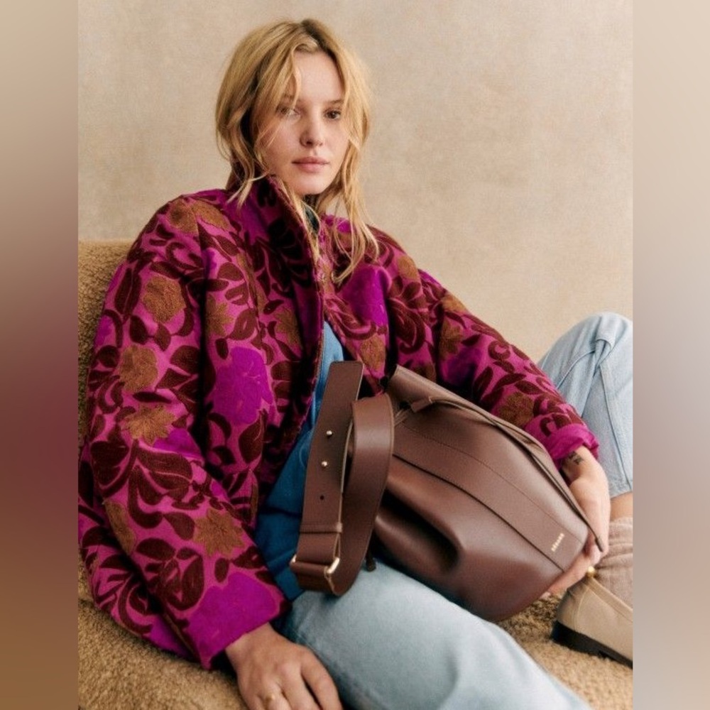 Sézane Kalvin coat Fuscia 36